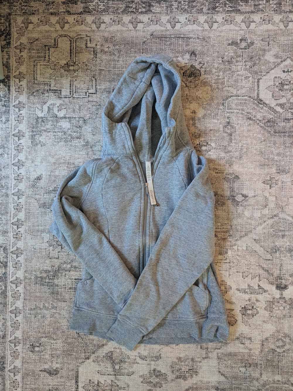Women's Blue Gray Zip Scuba Full Zip Hoodie